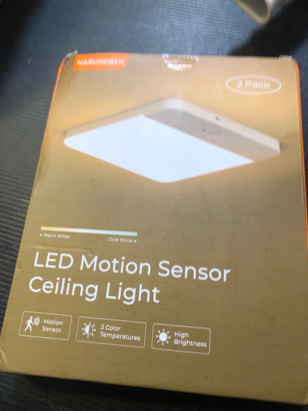 Photo 1 of NARUNDREN 2Pack Motion Sensor Rechargeable Ceiling Light with Remote, Cordless Closet Light Battery Operated, 3 Colors Motion Activated Overhead Shower Light for Bathroom Pantry Hallway Porch Stair