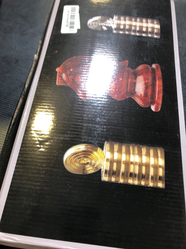 Photo 1 of Metal Chess Set and Checkers Game Set 15 inch(2 in 1) Chess Board Games for Adults Kids Metal Chess Pieces & Portable Folding Wooden Chess Board Travel Chess Sets Metal Chess Pieces with Storage Box