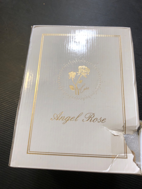 Photo 1 of FIACO Mothers Day Birthday Gifts for Mom Preserved Rose Forever Fresh Flowers for Delivery Prime in Glass Angel Figurines Gifts for Women Real Purple Roses for Grandma Sister Wife Her from Daughter
