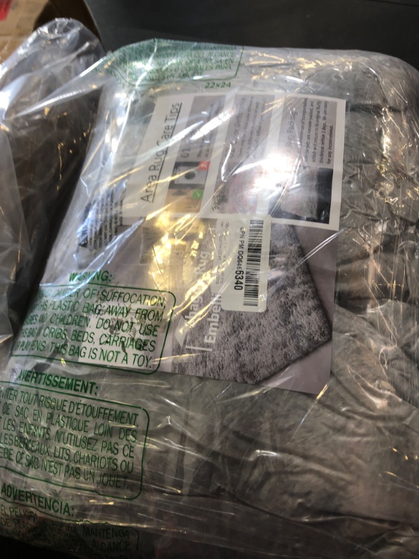 Photo 1 of TABAYON Indoor Modern Soft 7x10 Shag Area Rugs, Non-Slip Plush Nursery Accent Area Rug, Furry Faux Fur Shaggy Carpet for Living Room Home Decor Tie-Dyed Light Grey