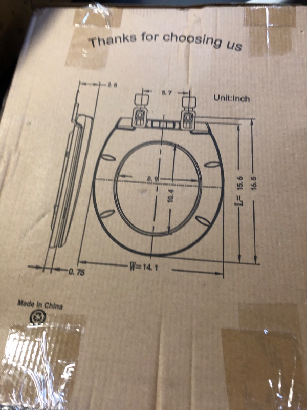 Photo 1 of Aünsffer Round Toilet Seat Almond, Toilet Seat 16.5 inch Soft Close, Premium PP Material Easy Clean, B2B Available, Elegant Design, Almond