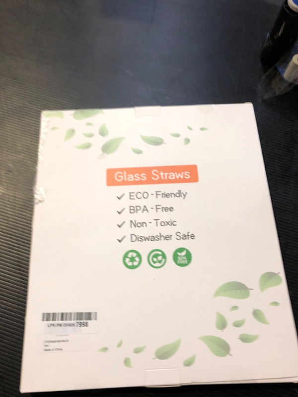 Photo 1 of [22 Pcs] Reusable Glass Straws Shatter Resistant - Size 12"x8mm,9"x8mm,6"x8mm Including 9 Straight and 9 Bent Clear Glass Straws with 4 Cleaning Brush for 20 30 40 oz Tumblers,Cocktail,Coffee,Juice