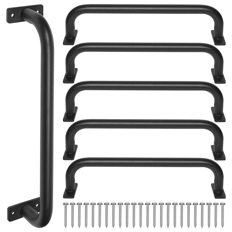 Photo 1 of 17 Inch Black Metal Safety Handles for Playground 6 Pack - Swing Set Accessories Grab Handles, Playset Hand Grips, Indoor Monkey Bars for Jungle Gym, Playhouse, Climbing Frame