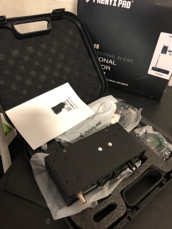 Photo 1 of Phenyx Pro UHF Stereo Wireless in Ear Monitor System, Wireless IEM, 900MHz Band Selectable Frequency, Rack Mountable, 160 ft. Operation, Suitable for Stage, Studio, Exhibit, Lecture, Speech (PTM-10)