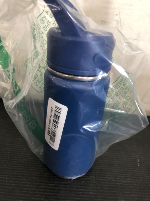 Photo 1 of 12oz Kids Water Bottle for School, Toddler Water Bottles with Straws, Insulated Water Bottle for Boys&Girls, Stainless Steel Vacuum Insulated Bottle for Kids, Leak-Proof, BPA-Free, Blue