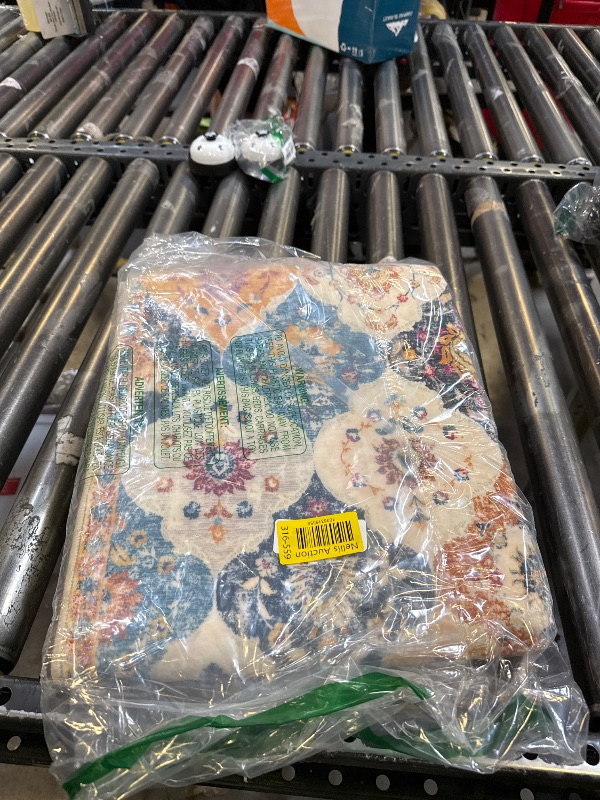 Photo 1 of KILOCOCO 2x8 Runner Rug, Moroccan Washable Hallway Entryway Runner Rug, Accent Print Faux Wool Kitchen Runner Rug 8 Feet Non-Slip Boho Rug Runners for Laundry Room Bedroom, Colorful