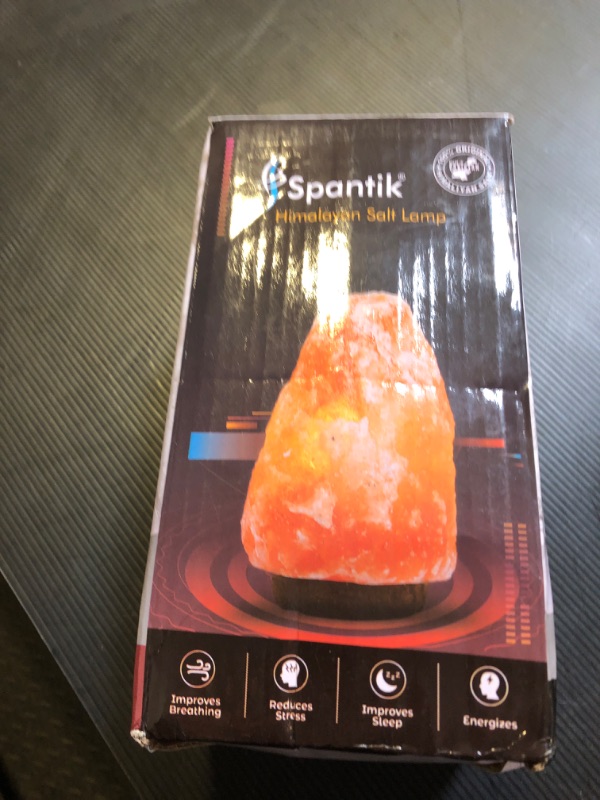Photo 1 of 7 Inch Himalayan Salt Lamp with Dimmer Cord - Night Light Natural Crystal Rock Classic Wood Base Authentic from Pakistan
