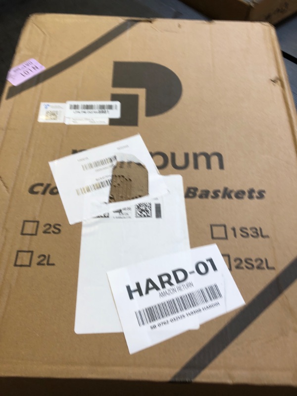 Photo 1 of Pinkpum Stackable Plastic Storage Basket, Foldable Closet Organizers and Storage Bins 4 Pack Drawer Shelf Storage Container for Wardrobe Kitchen Bathroom Office Dorm White