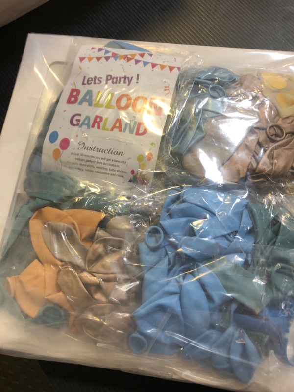 Photo 1 of 153pcs Dusty Blue Balloon Baby Shower Decorations for Boy with Boxes, Blue Balloon Arch Kit Baby Boxes with Letter (A-Z+Baby) for Boho Baby Shower Boy Birthday Gender Reveal Party Supplies