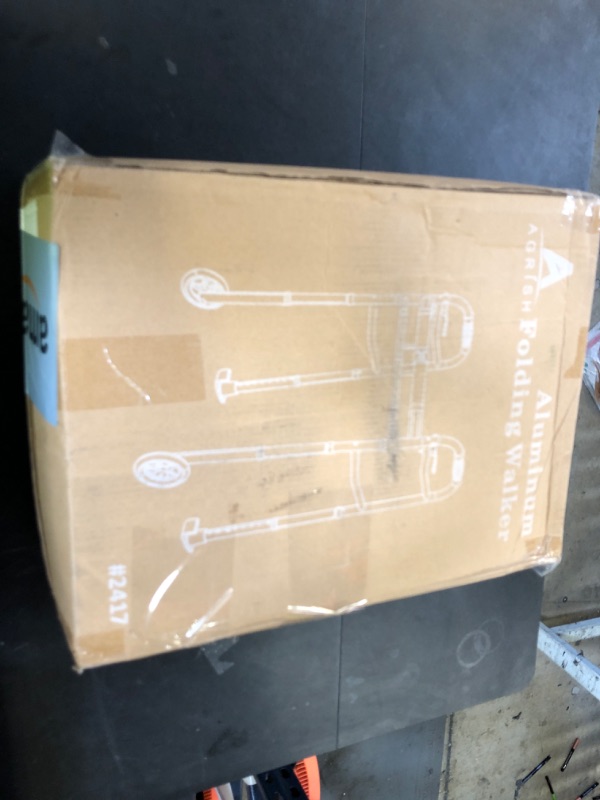 Photo 1 of Agrish Narrow Walkers with Storage Bag - FSA/HSA Eligible Width Height Adjustable Walker, Lightweight Folding Walkers for Seniors Handicapped & Disabled, Up to 350 lbs