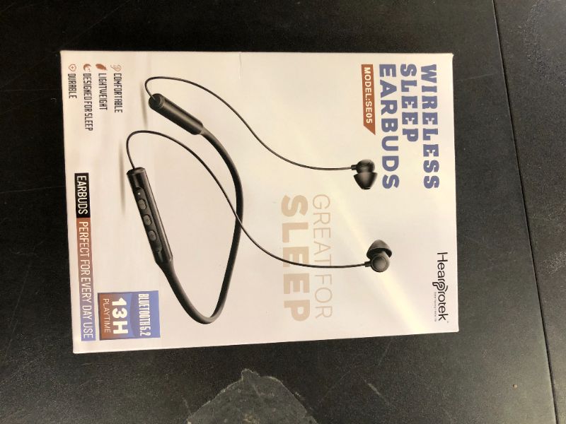 Photo 1 of Hearprotek Wireless Lightweight Sleeping Headphones, Neckband Bluetooth 5.2 Wireless Sleep in-Ear Earbuds, Ultra Soft Portable Sleep Headphones for Side Sleepers, Working, Relaxing, Meditating