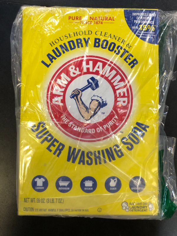 Photo 1 of ARM & HAMMER Super Washing Soda Household Cleaner and Laundry Booster, 55 oz Box