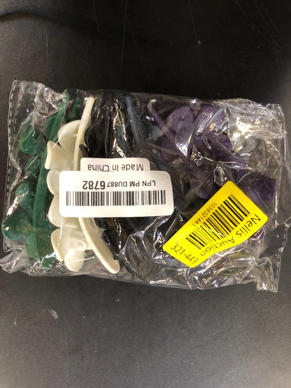 Photo 1 of Mdscve 5Pcs Flower Flat Hair Clips for Women Matte Flat Hair Claw French Alligator Clips Non-Slip Cute Duck Billed Flat Claw Clips for Thick Hair for Girls, white,green,black,purple,blue