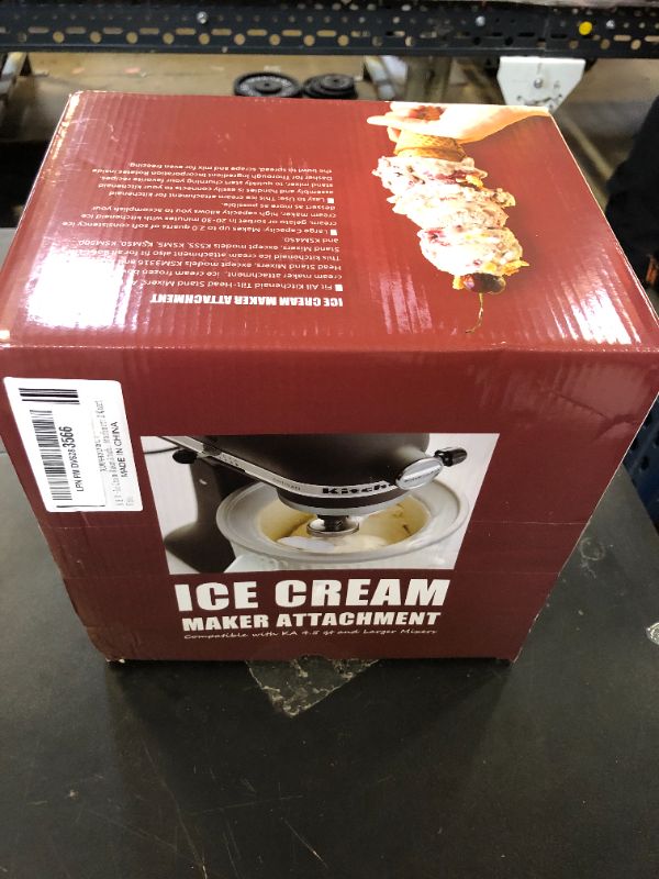 Photo 1 of Ice Cream Maker Attachment for KitchenAid Stand Mixer, Ice Cream Bowl Compatible with 4.5Qt and Larger Stand Mixers, Ice Cream & Sorbet Gelato Maker Attachment, 2 Quart, White