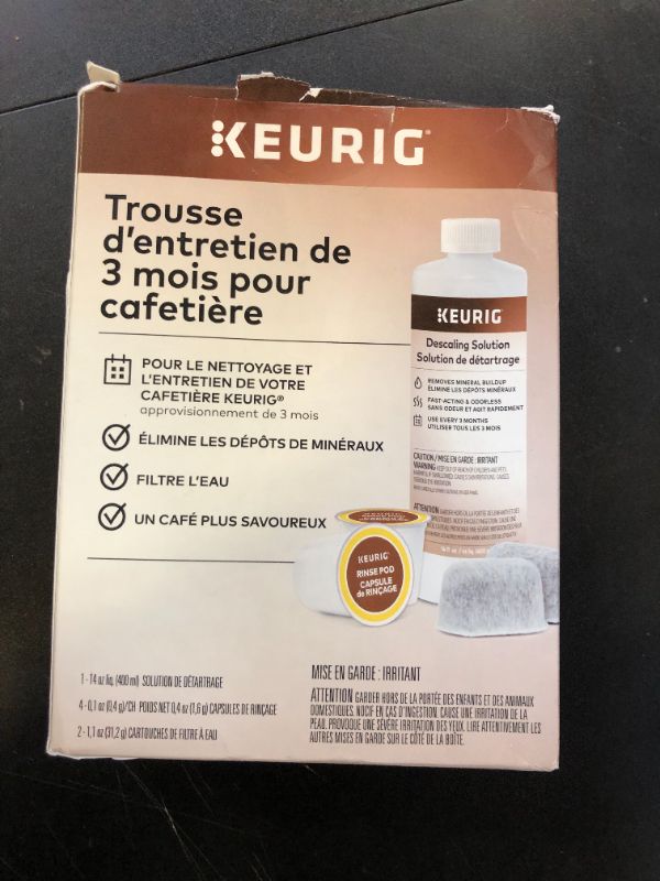 Photo 1 of Keurig 3-Month Brewer Maintenance Kit Includes Descaling Solution, Water Filter Cartridges & Rinse Pods, Compatible Classic/1.0 & 2.0 K-Cup Coffee Makers, 7 Count