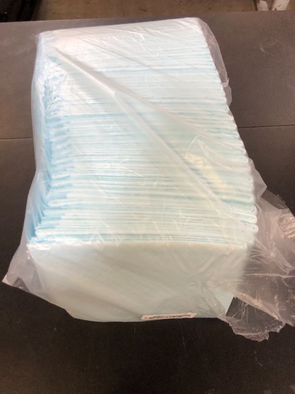 Photo 1 of Amazon Basics Puppy Pads with Quick-Dry 5-Layer Leak-Proof Design for Potty Training, X-Large Size 28 x 34 Inch, Pack of 40, Blue & White