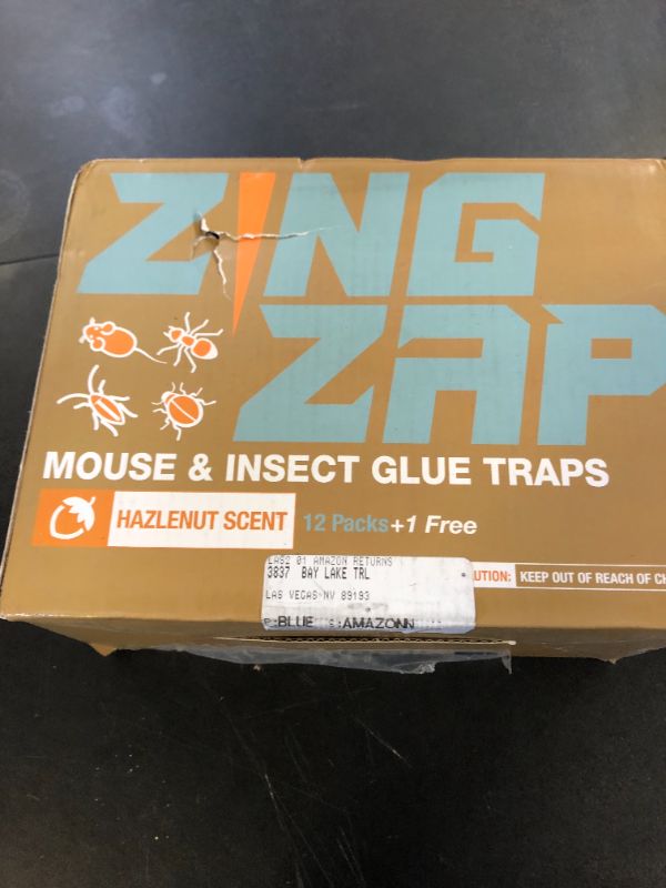 Photo 1 of ZingZap 13-Pack Mouse & Insect Glue Traps/Board, 3X Faster Catch with Built-in Hazelnut Scent, Sticky Trap for Crawling Pests, Rats & Mice Extra Heavy & Sticky, Biodegradable