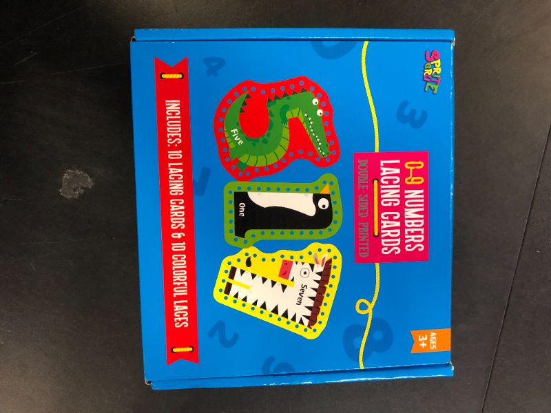 Photo 1 of 10 Pieces Number Lacing Cards, 0-9 Double Sided Sewing Cards with 10 Colorful Laces, Imagination Development Lacing Toys Games for Children Educational and Learning Activity