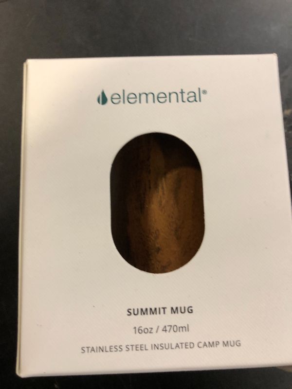 Photo 1 of Elemental Insulated Coffee Mug - Triple-Wall Stainless Steel Summit Travel Cup for Hot and Cold Drinks - Thermal Coffee Mug with Lid and Handle for Camping, Office & Travel 16oz - Teakwood