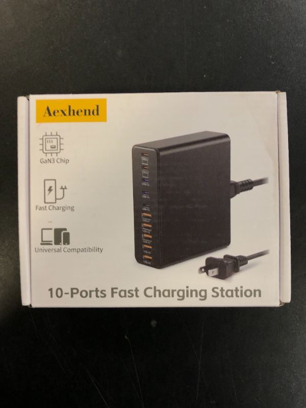 Photo 1 of 420W USB C Charger Block,10-Port Charging Station GaN Fast Charging Type C & USB A Wall Charger Adapter for MacBook Pro/Air,iPhone,iPad,Dell XPS,Samsung Galaxy(Black)