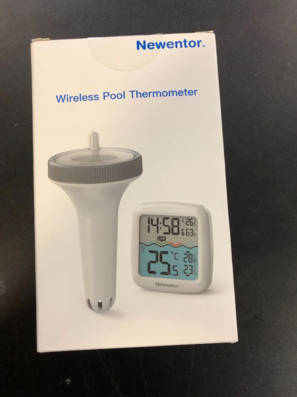 Photo 1 of Newentor Pool Thermometer Floating Easy Read, IPX8 Wireless Swimming Pool Thermometers with Indoor Thermometers, Floating Thermometer for Spa/Hot Tub/Fish Tank, Ivory White