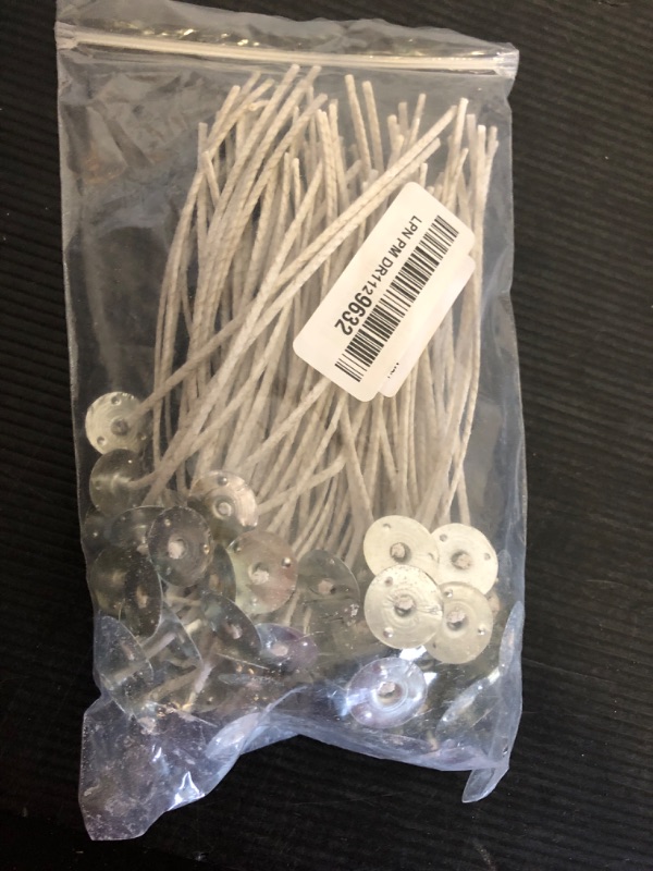 Photo 1 of 100pcs ECO Wicks for Soy Candles, 6 inch Pre-Waxed Candle Wick for Candle Making,Thick Candle Wick with Base