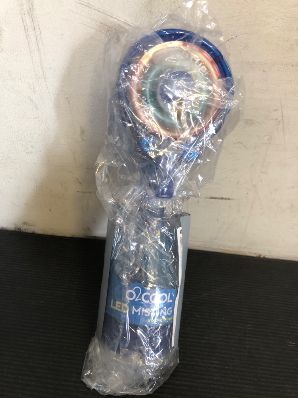 Photo 1 of O2COOL LED Lights Deluxe Handheld Battery Powered Water Misting Fan (Dark Blue)