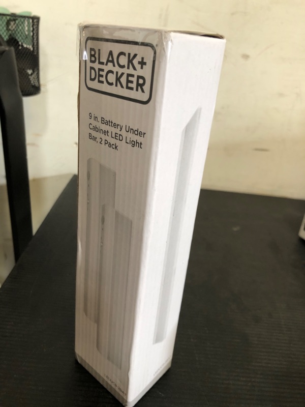 Photo 1 of BLACK+DECKER Battery Operated Under Cabinet Lighting, Motion Sensor On/Off, Warm White LED, Stick-On Install for Kitchen & Closets - 2 Bars
