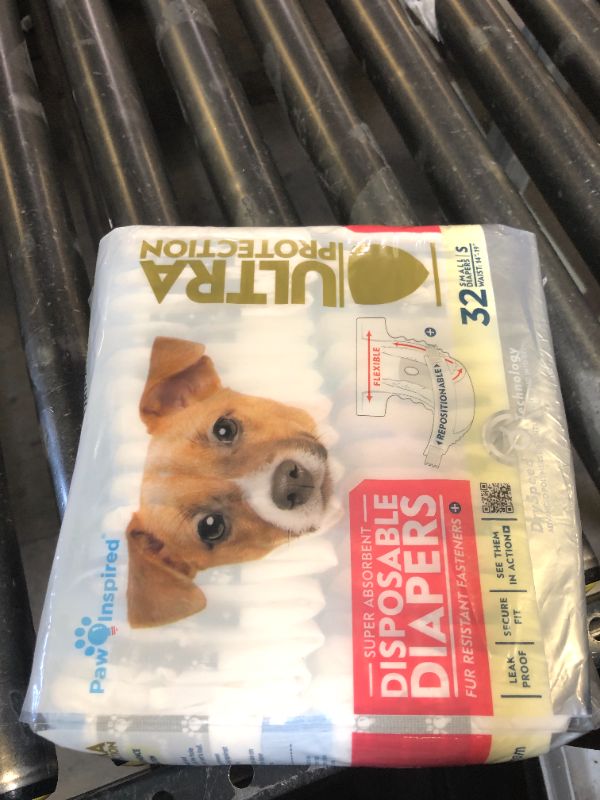 Photo 1 of Paw Inspired 32ct Disposable Dog Diapers | Female Dog Diapers Ultra Protection | Diapers for Dogs in Heat, Excitable Urination, or Incontinence (Small)