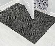 Photo 1 of Door Mats, All-Season Non Slip Welcome Doormat for Outdoor Indoor, Heavy Duty Absorbent Dirt Trapper Low-Profile Floor Mat for Entryway, Patio, Garage, Easy to Clean, 24 x 35 Inch, Black
