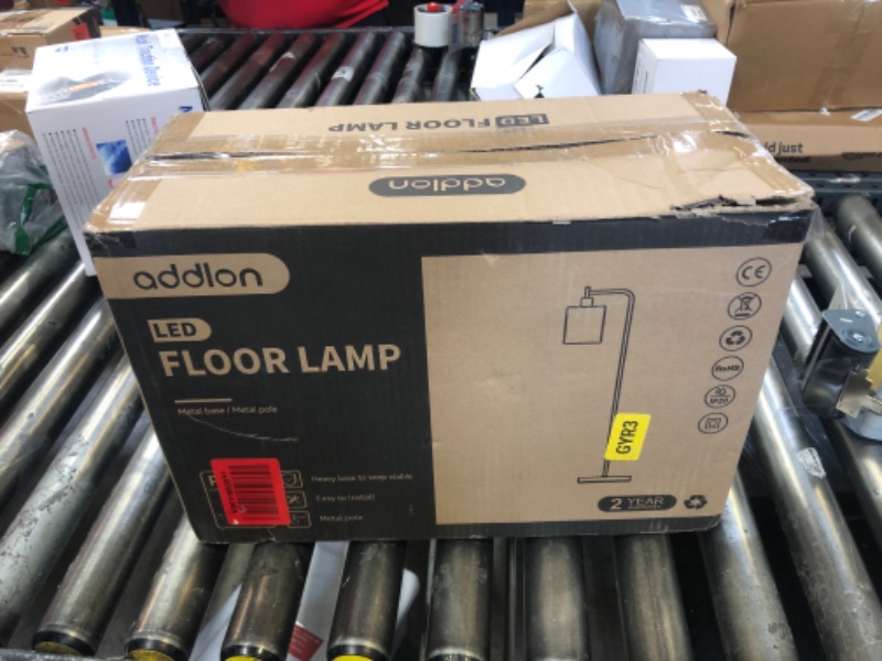 Photo 1 of addlon Floor Lamps for Living Room Bright Lighting with Glass lampshade, Modern Bright Floor Lamp with LED Bulbs Industrial Standing lamp for beroom, Tall Pole Lamps Office - Brass Gold