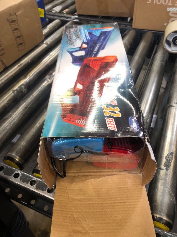 Photo 1 of Funwee 2 Pack Electric Water Gun for Adults Kids, Powerful Automatic Squirt Gun, High Powered Shooting 100+ Times, Long Range 28-32 FT, Auto Water Blaster, Pool Outdoor Toy Game(Transparent Blue+Red)