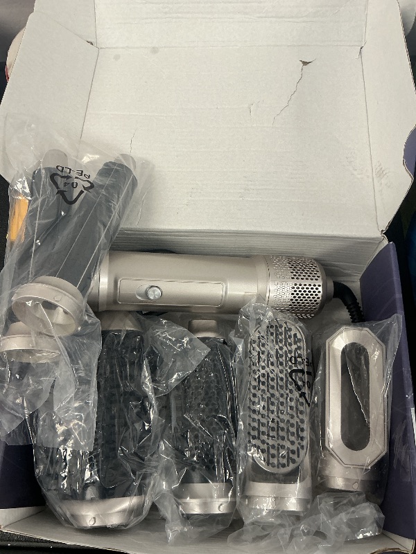 Photo 1 of Blow Dryer Brush, 6 in 1 Auto Air Curling Iron Set 3 Temperature 1000W Powerful Negative Ionic Hair Dryer Brush Set with Thermal Brush, 60000RPM Hot Air Brush, Left&Right Curler Wand