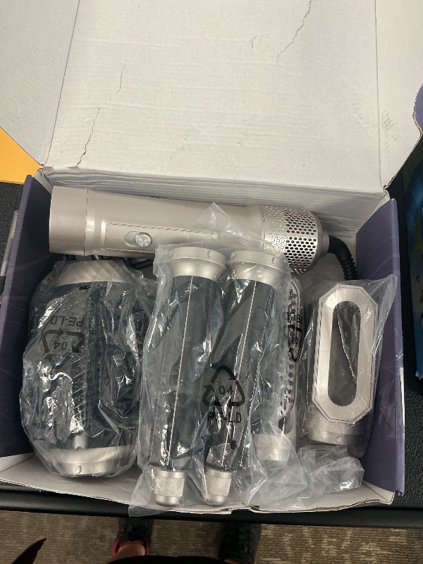 Photo 1 of Blow Dryer Brush, 6 in 1 Auto Air Curling Iron Set 3 Temperature 1000W Powerful Negative Ionic Hair Dryer Brush Set with Thermal Brush, 60000RPM Hot Air Brush, Left&Right Curler Wand