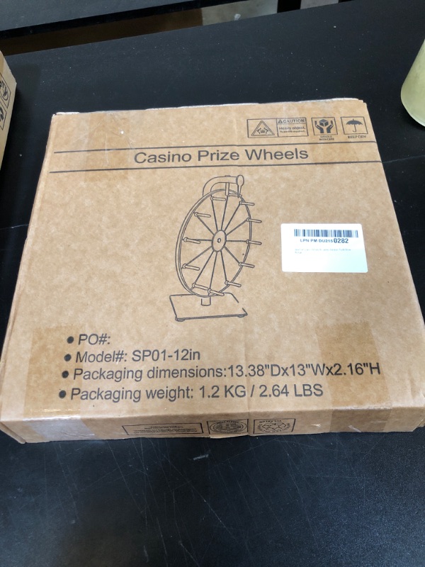 Photo 1 of 12 Inch 10 Slots Prize Wheel Spinner with Stand, Spinning Wheel for Prizes with Dry Erase Marker & Eraser, Portable Spin Wheel of Fortune Game Roulette Wheel for Home Parties, Carnival, Trade Show