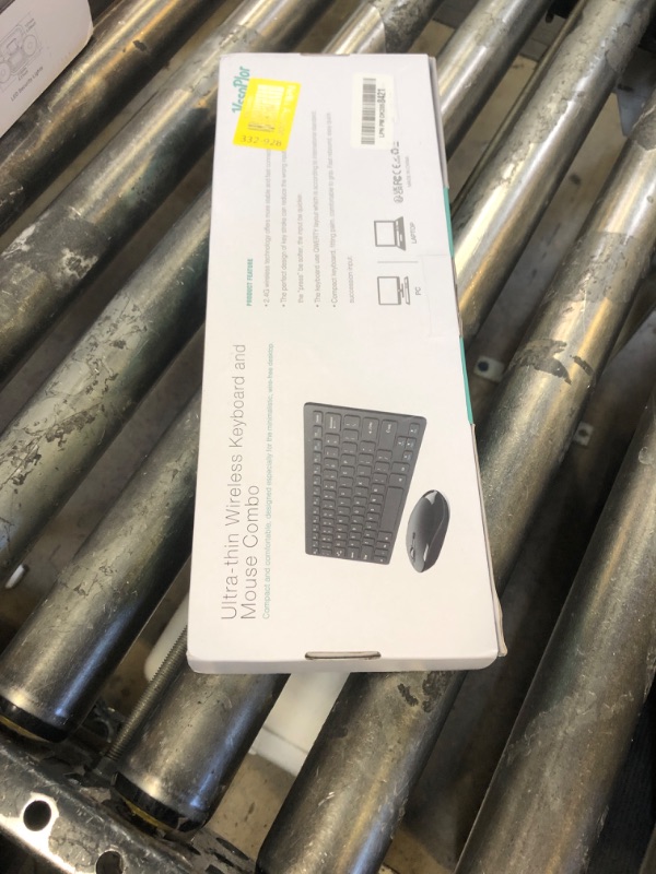 Photo 1 of Compact Wireless Keyboard Mouse, 2.4GHz Ultra Thin Small Wireless Keyboard Mouse Combo for Desktop, Laptop (Black and Gray)