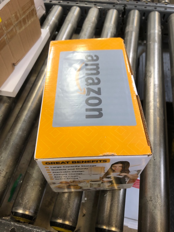 Photo 1 of Kito LIVING Canisters Sets for Kitchen Counter Storage and Organization with Wooden Bamboo Lids, Food Pantry Containers, Stackable Steel Storage Bins, Airtight Sugar Tea Coffee Canisters - Cream