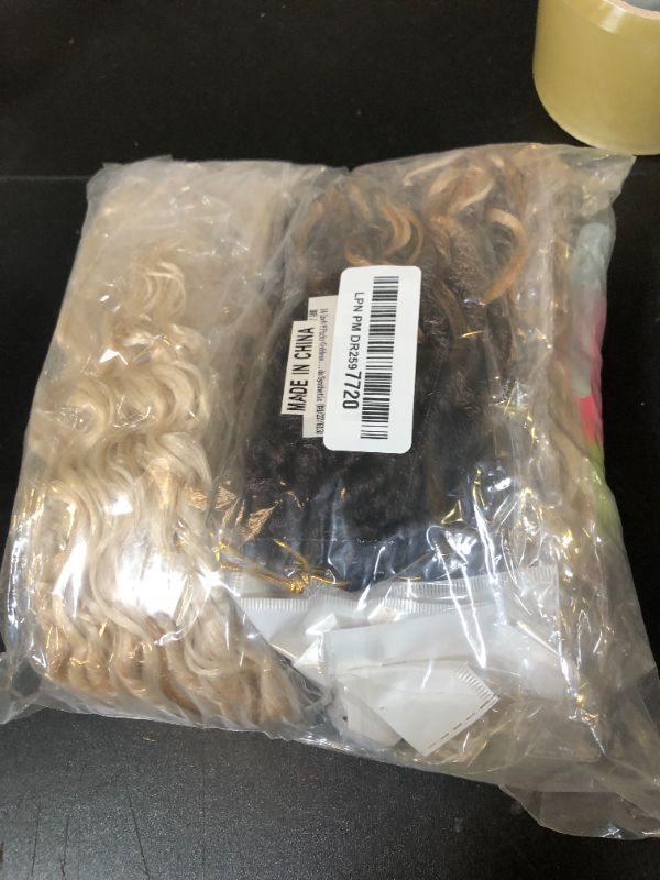 Photo 1 of 14 Inch 8 Packs Goddess Locs Crochet Hair Ombre Faux Locs Crochet Hair for Women Pre Looped Boho River Locs Crochet Hair with Curly Ends Synthetic (#4/27/613)