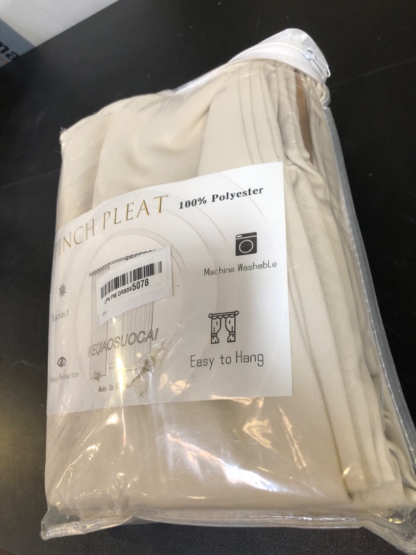 Photo 1 of KEQIAOSUOCAI Cream Pleated Blackout Bedroom Curtains 72 Inches Long 6 Ft Length, Summer Heat Thermal Insulated Pinch Pleat Vertical Drapes Cute Window Drapes for Bedroom(Beige,40"x72"x2 Panels)