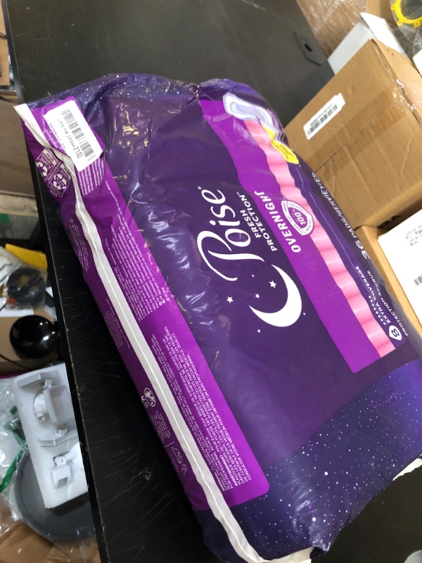 Photo 1 of Poise Overnight Incontinence & Postpartum Pads for Bladder Leaks, 8 Drop Extra Coverage, 36 Count