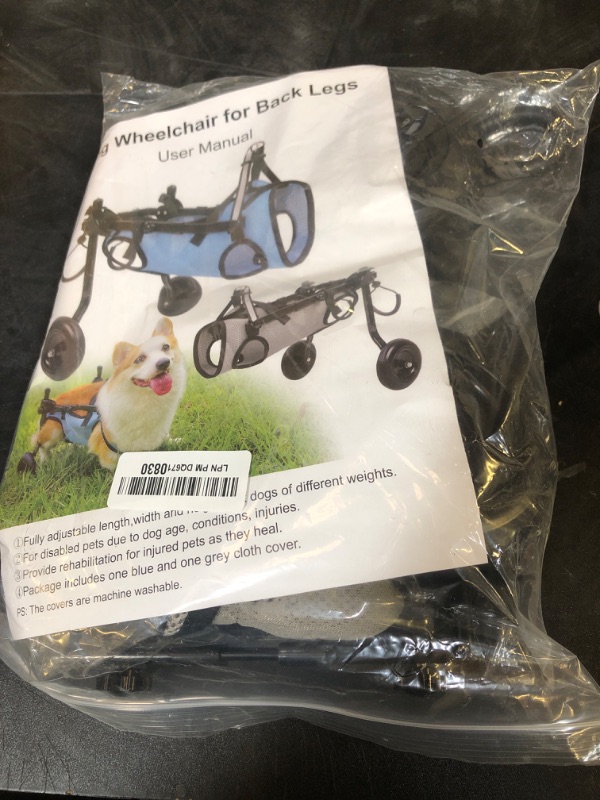 Photo 1 of Dog Wheelchair for Back Legs, Dog Wheelchair Cart Doggy Wheelchair with Disabled Hind Legs Walking Mobility Aids for Small Pets Hind Limbs Dog Carts with Wheels Light Weight,M