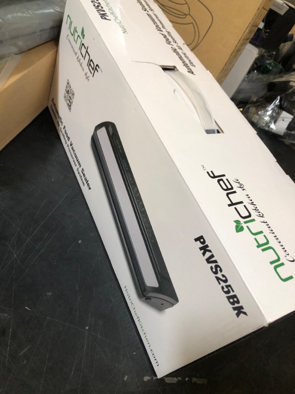 Photo 1 of NutriChef Food Vacuum Sealer Machine, Stainless Steel & ABS Body, Automatic Sealing System for Dry and Moist Foods, LED Touch Controls, Includes Bags, Hose & Roll Cutter, 110W Suction Power, 14"x6"