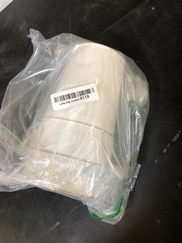 Photo 1 of Hosley Set of 2 White Wash Finish Bucket/Pot Vase with PVC Liner, 5" Dia x 7" H Ideal Gift for Floral Arrangements Wedding Home Office Party DIY Indoor Outdoor Garden Patio