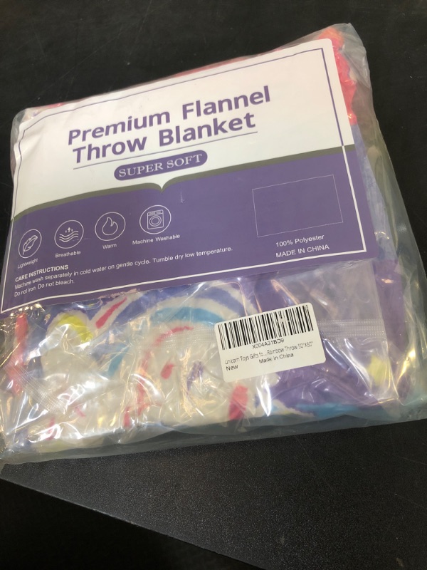 Photo 1 of Unicorn Gifts Toys for Girls Kids - Glow in The Dark Rainbow Blanket Best Christmas Birthday Valentines Easter Decor Present for Age 1-14 Years Old Teens Child Toddler Daughter Soft Cozy Throw 50"x60"