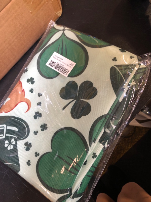 Photo 1 of SASTYBALE St Patrick’s Day Tablecloth Rectangle 60 x 84 Inch, Lucky Green Shamrock Clover Irish Hat Table Cloths, Waterproof Stain Resistant Fabric Table Cover for Spring Dining, Party, Holiday