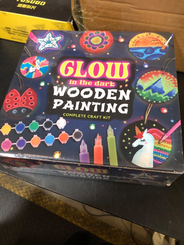 Photo 1 of klmars Kids Wooden Painting Kit-Glow in The Dark-Arts & Crafts Gifts for Boys Girls Ages 5-12-Easter Craft Activities Kits - Creative Art Toys for 5, 6, 7, 8, 9, 10, 11 & 12 Year Old Kids