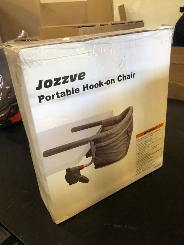 Photo 1 of Hook On High Chair: Portable Fast Table Chair with Storage Bag, Clip on High Chairs for Babies and Toddlers, Foldable Baby Feeding Chair with Removable Seat for Home and Travel -Grey