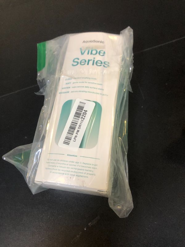 Photo 1 of Aquasonic Vibe Series Ultra-Whitening Toothbrush – ADA Accepted Power Toothbrush - 8 Brush Heads & Travel Case – 40,000 VPM Motor & Wireless Charging - 4 Modes w Smart Timer – Mint Green Metallic