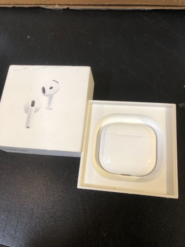 Photo 1 of Apple AirPods 4 Wireless Earbuds, Bluetooth Headphones, with Active Noise Cancellation, Adaptive Audio, Transparency Mode, Personalized Spatial Audio, USB-C Charging Case, Wireless Charging, H2 Chip
