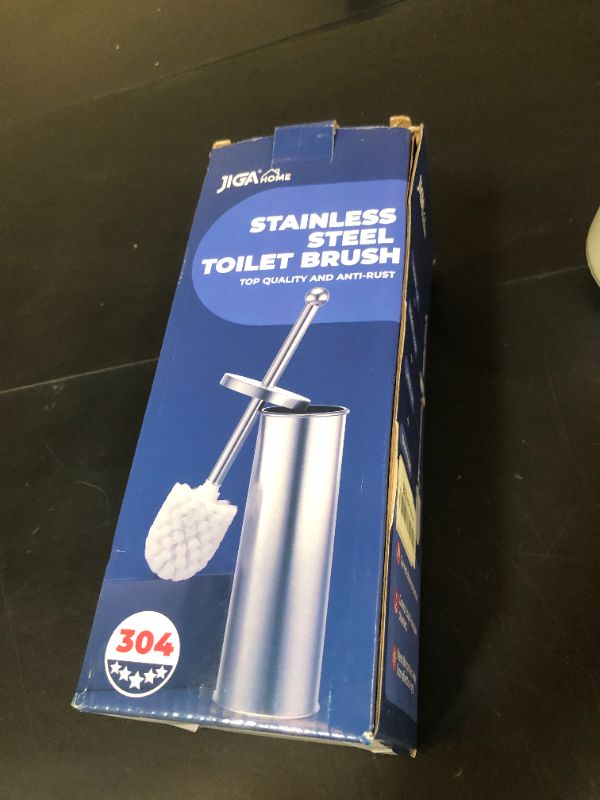 Photo 1 of JIGA Toilet Brush and Holder, Stainless Steel Toilet Bowl Brush, Bathroom Toilet Bowl Scrubber Brush with Stiff Bristles